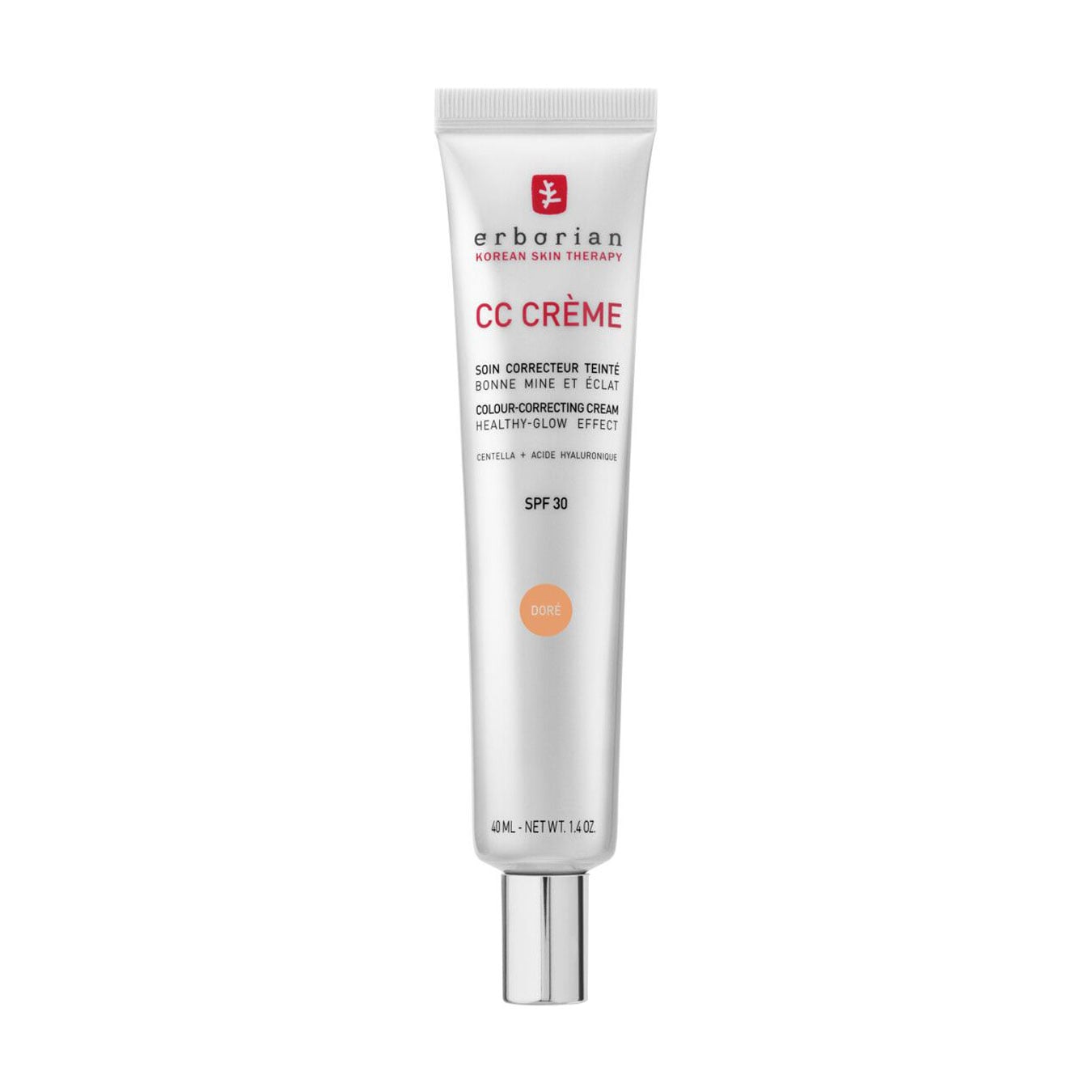 СС-крем для обличчя Erborian CC Cream Colour-Correcting Healthy Glow Effect Cream SPF 30 на основі центелли, Dore, 40 мл