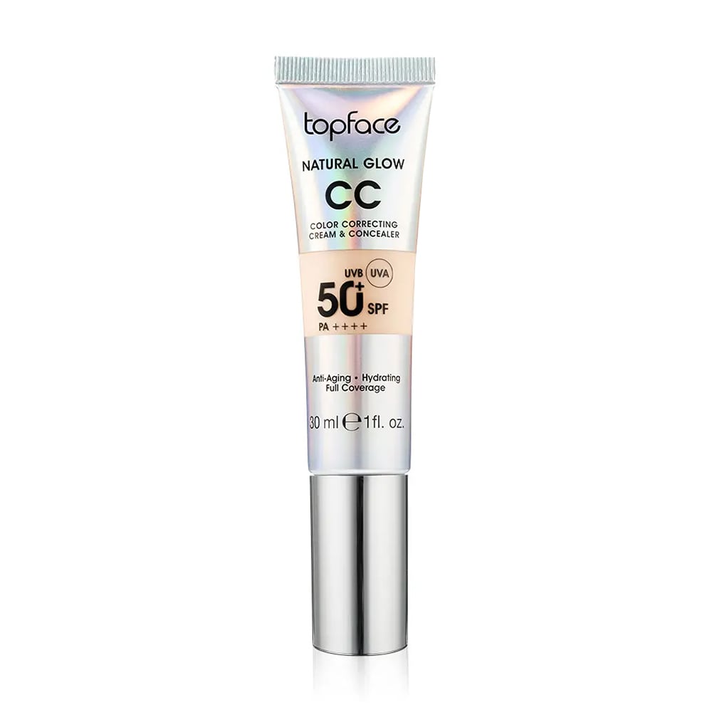 Тональний СС-крем для обличчя TopFace Natural Glow CC Color Correcting Cream &amp; Concealer, SPF 50+ PA++++, 003, 30 мл